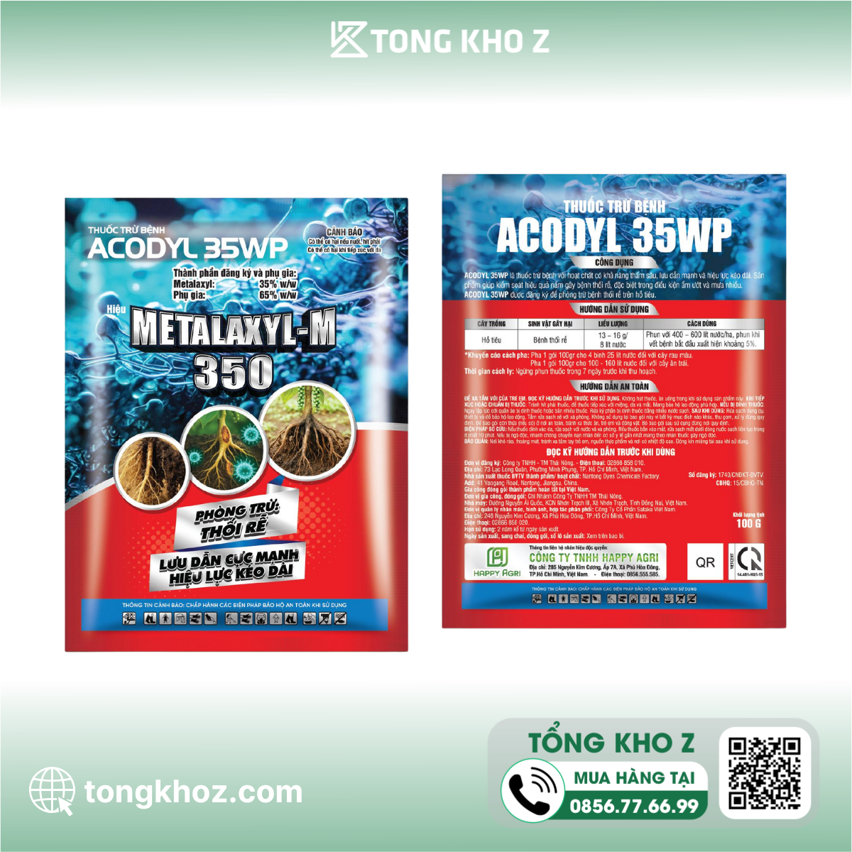 Thông tin Thuốc trừ bệnh ACODYL 35WP