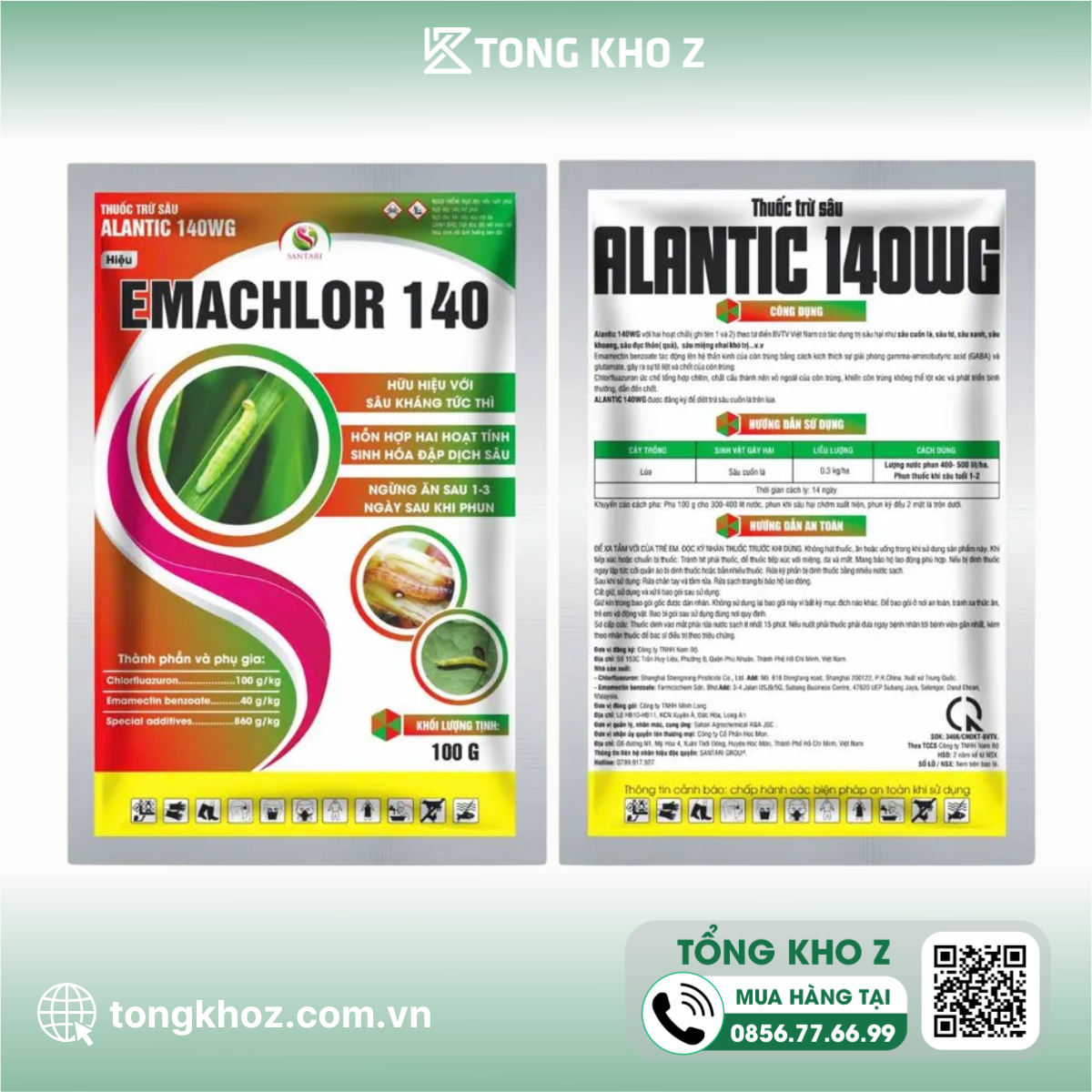 Thông tin chung về Thuốc trừ sâu Alantic 140WG hiệu EMACHLOR 140