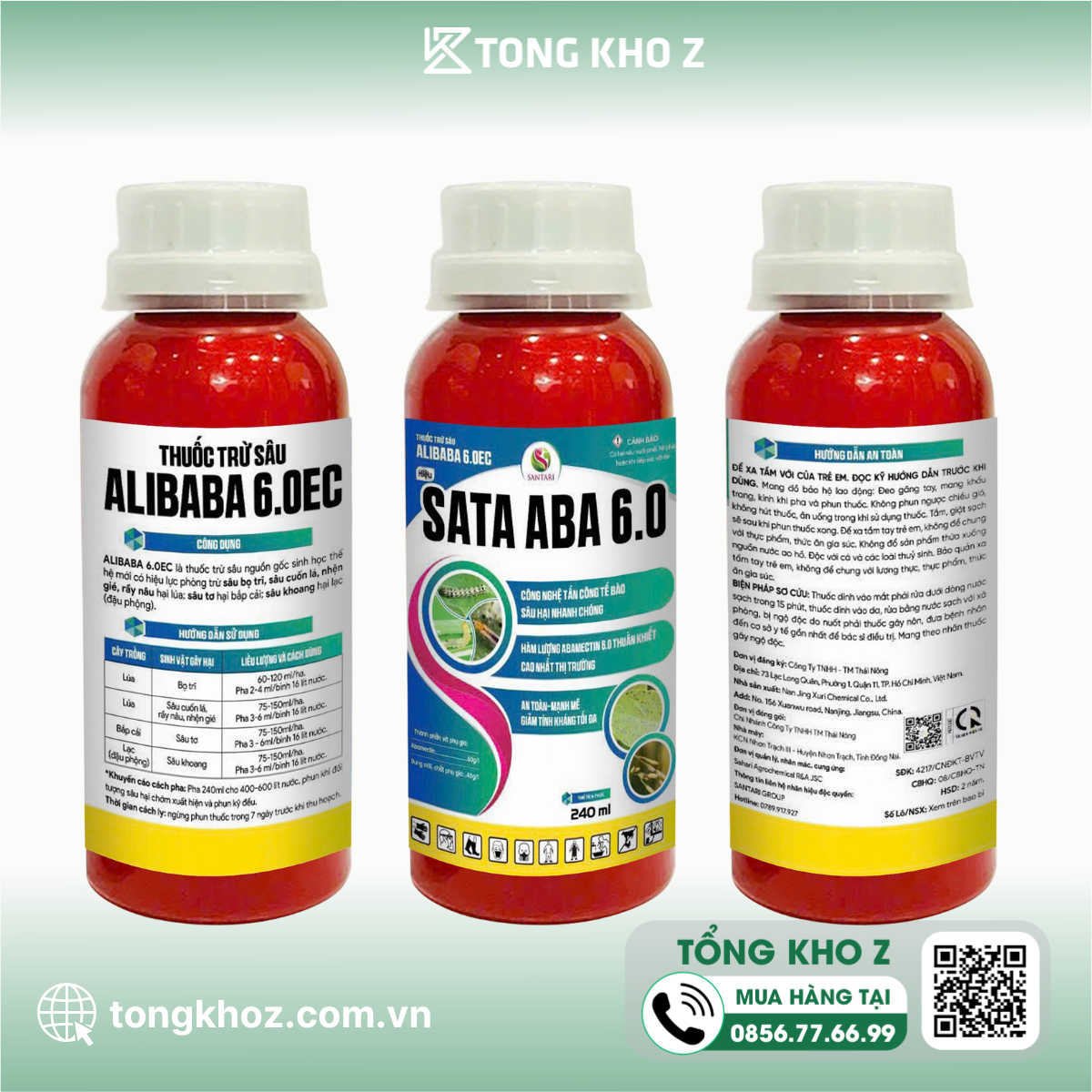 Thông tin Thuốc trừ sâu ALIBABA 6.0EC hiệu SATA ABA 6.0