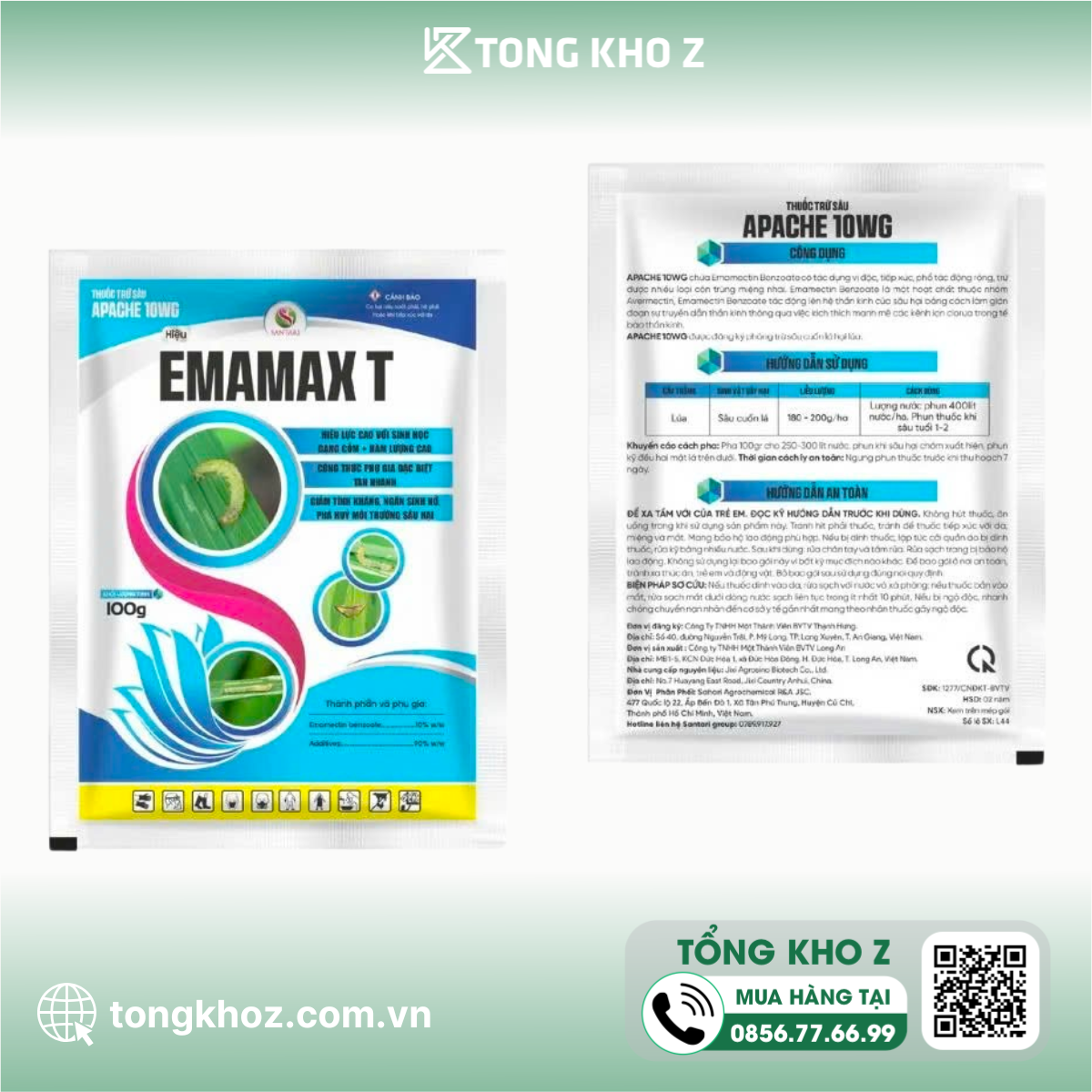 Thông tin Thuốc trừ sâu APACHE 10WG Hiệu EMAMAX T