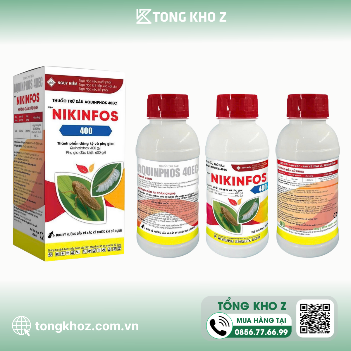 Thông tin thuốc trừ sâu AQUINPHOS 40EC hiệu NIKINFOS 400