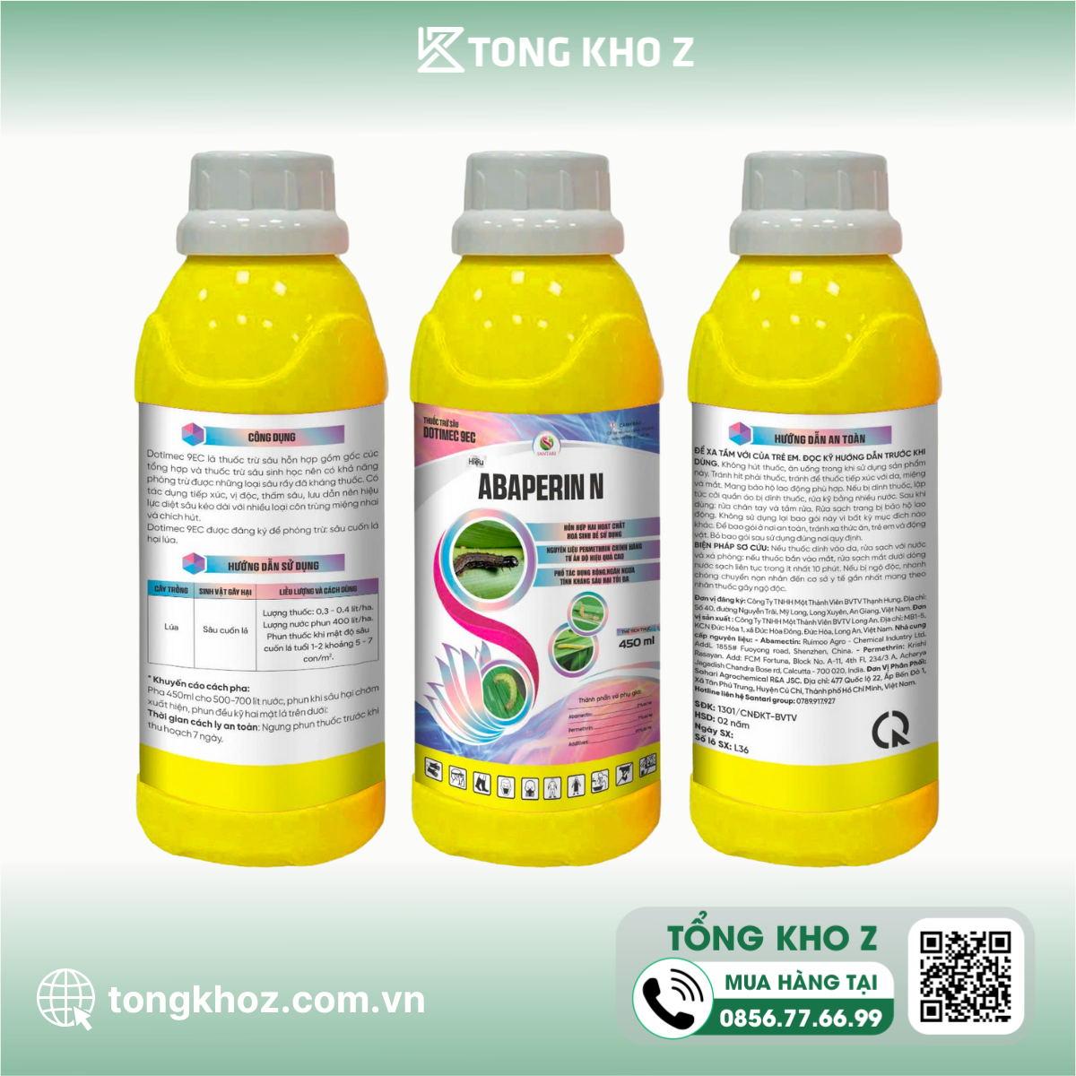Thông tin Thuốc trừ sâu DOTIMEC 9EC Hiệu ABAPERIN N