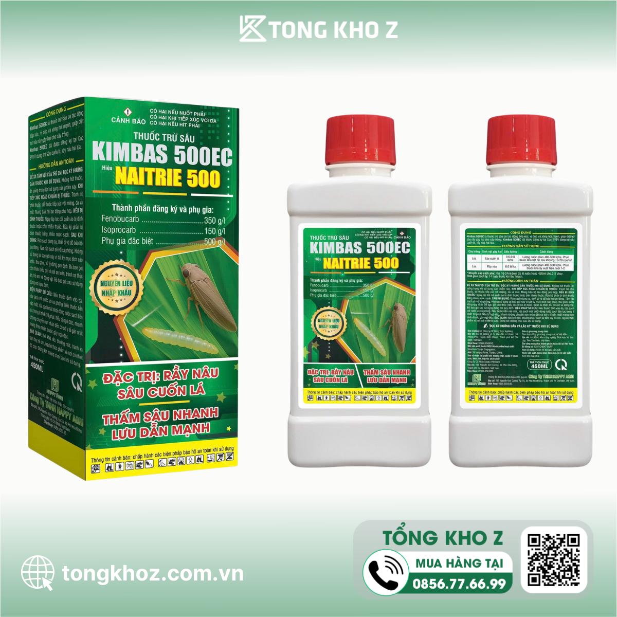 Thông tin Thuốc trừ sâu KIMBAS 500EC Hiệu NAITRIE 500