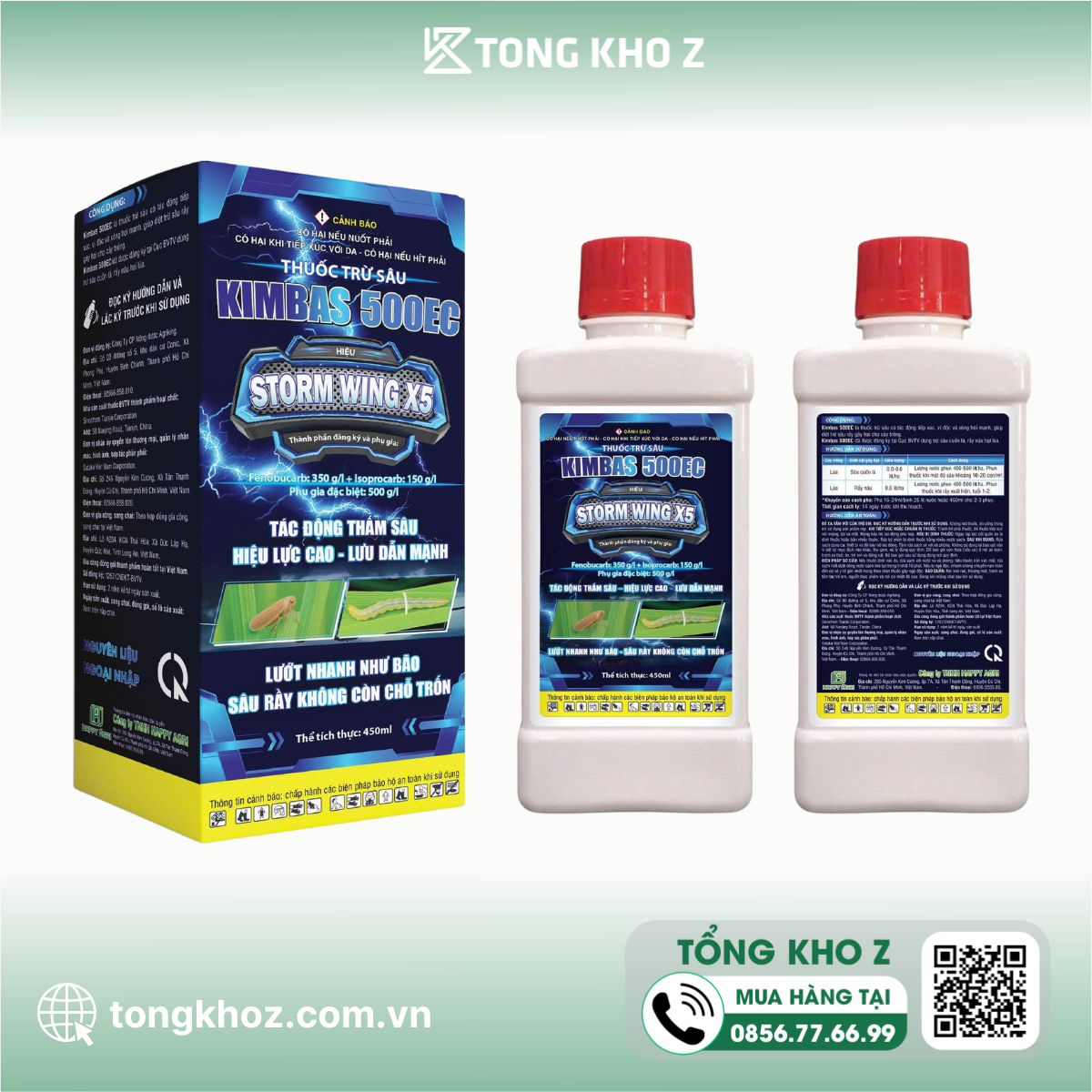 Thông tin Thuốc trừ sâu KIMBAS 500EC Hiệu STORM WING X5