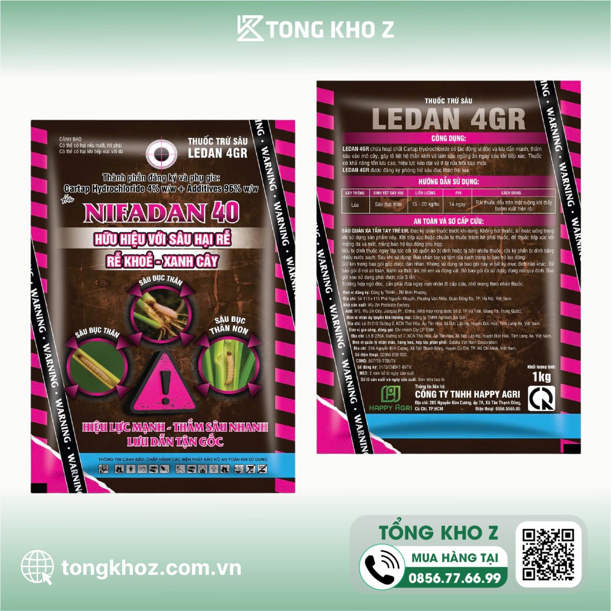 Thông tin Thuốc trừ sâu LEDAN 4GR hệu NIFADAN 40