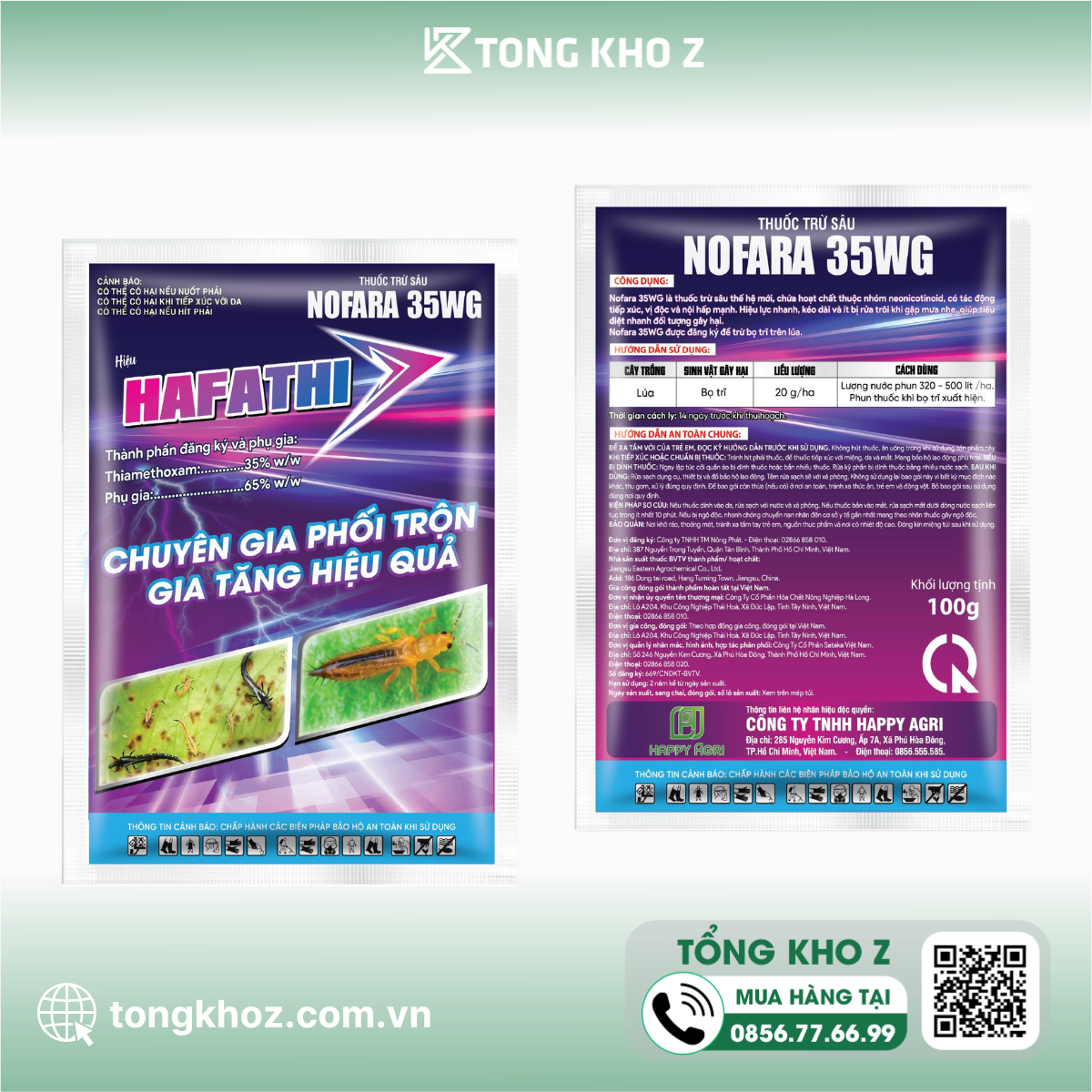 Thông tin Thuốc trừ sâu NOFARA 35WG Hiệu HAFATHI