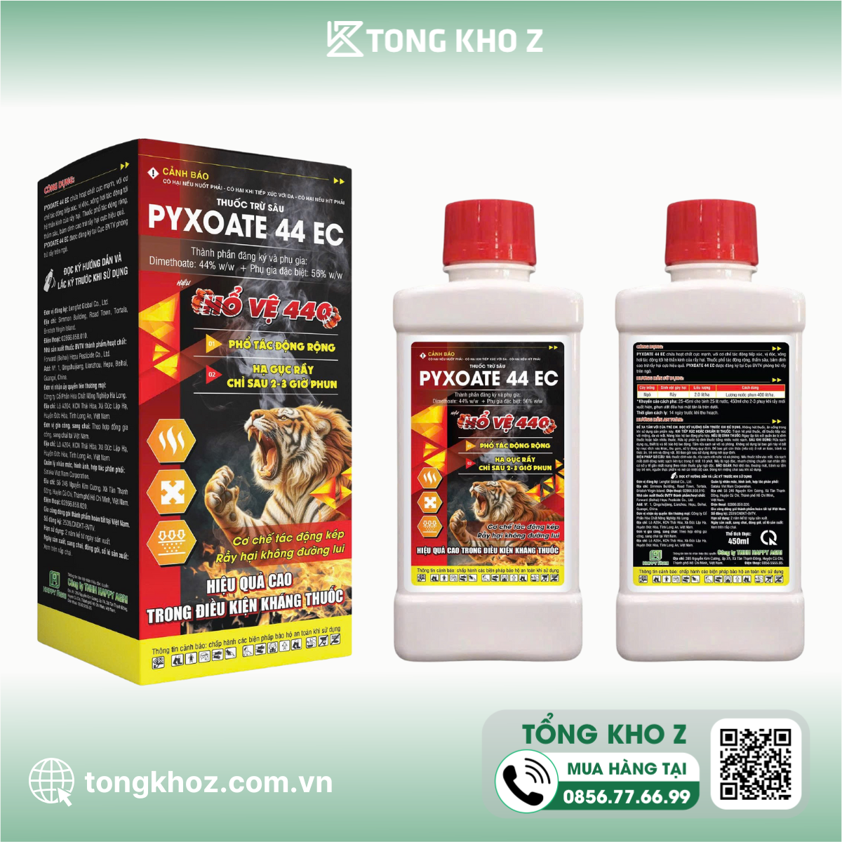 Thông tin Thuốc trừ sâu PYXOATE 44EC Hiệu HỔ VỆ 440