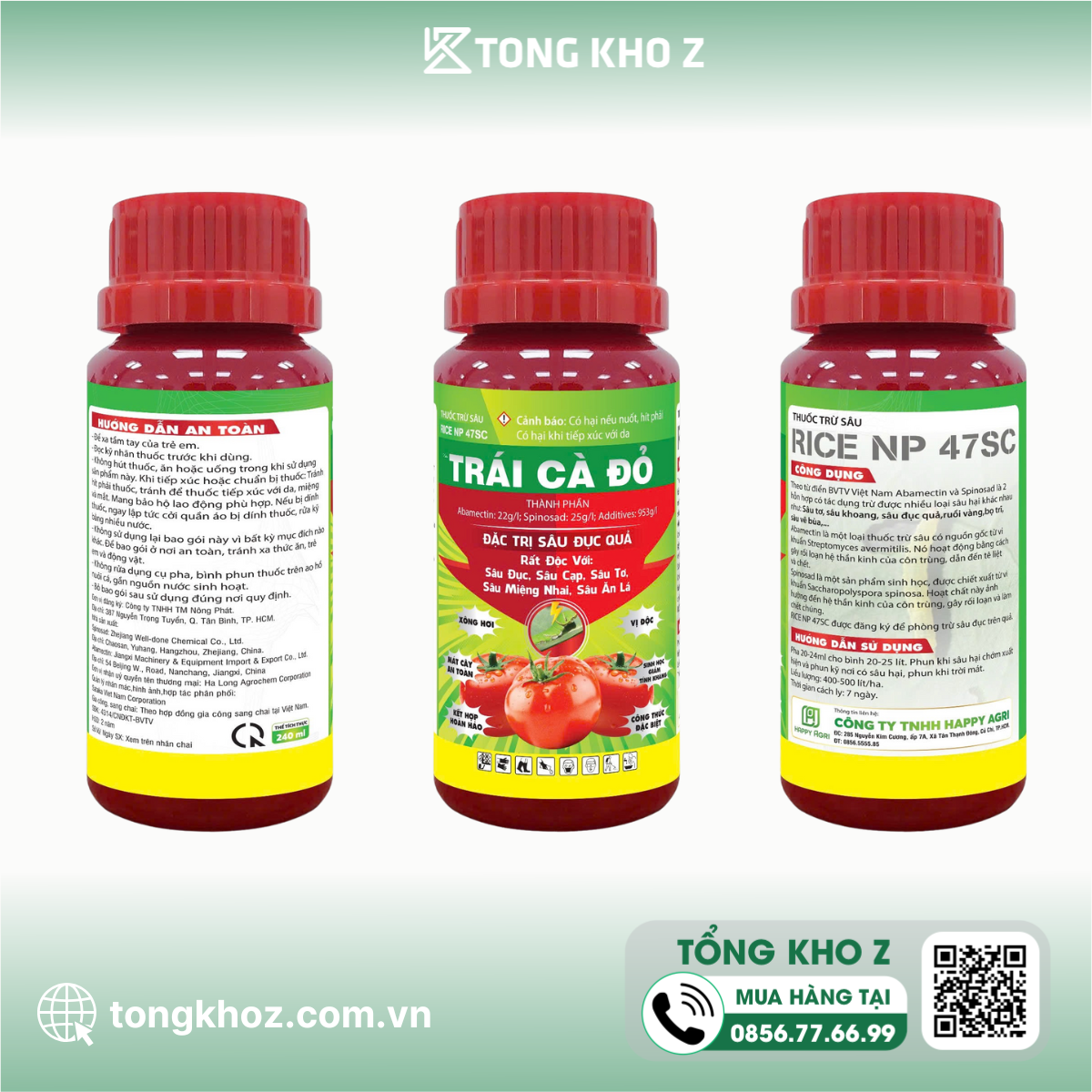 Thông tin Thuốc trừ sâu RICE NP 47SC Hiệu TRÁI CÀ ĐỎ