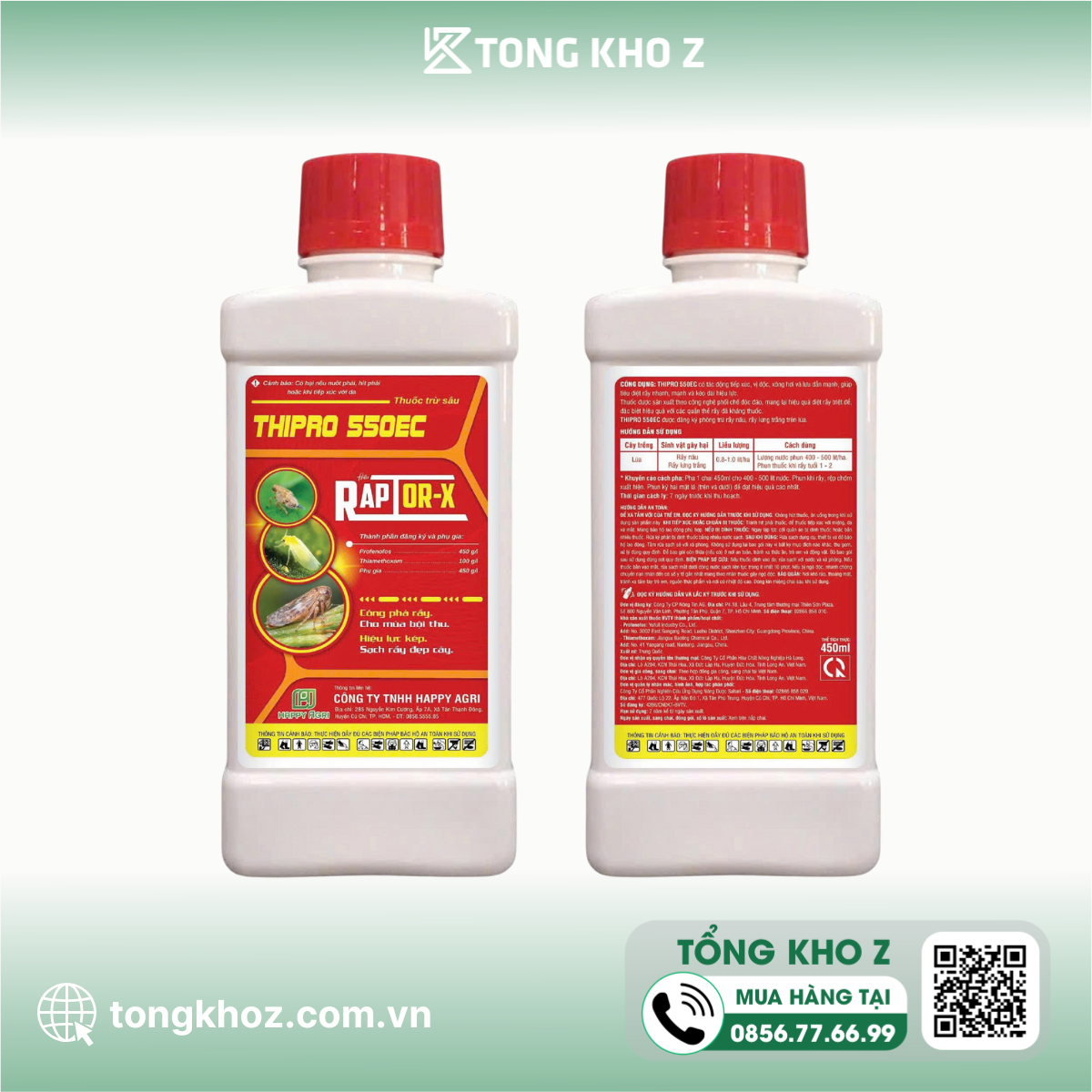 Thông tin Thuốc trừ sâu THIPRO 550EC Hiệu RAPTOR-X