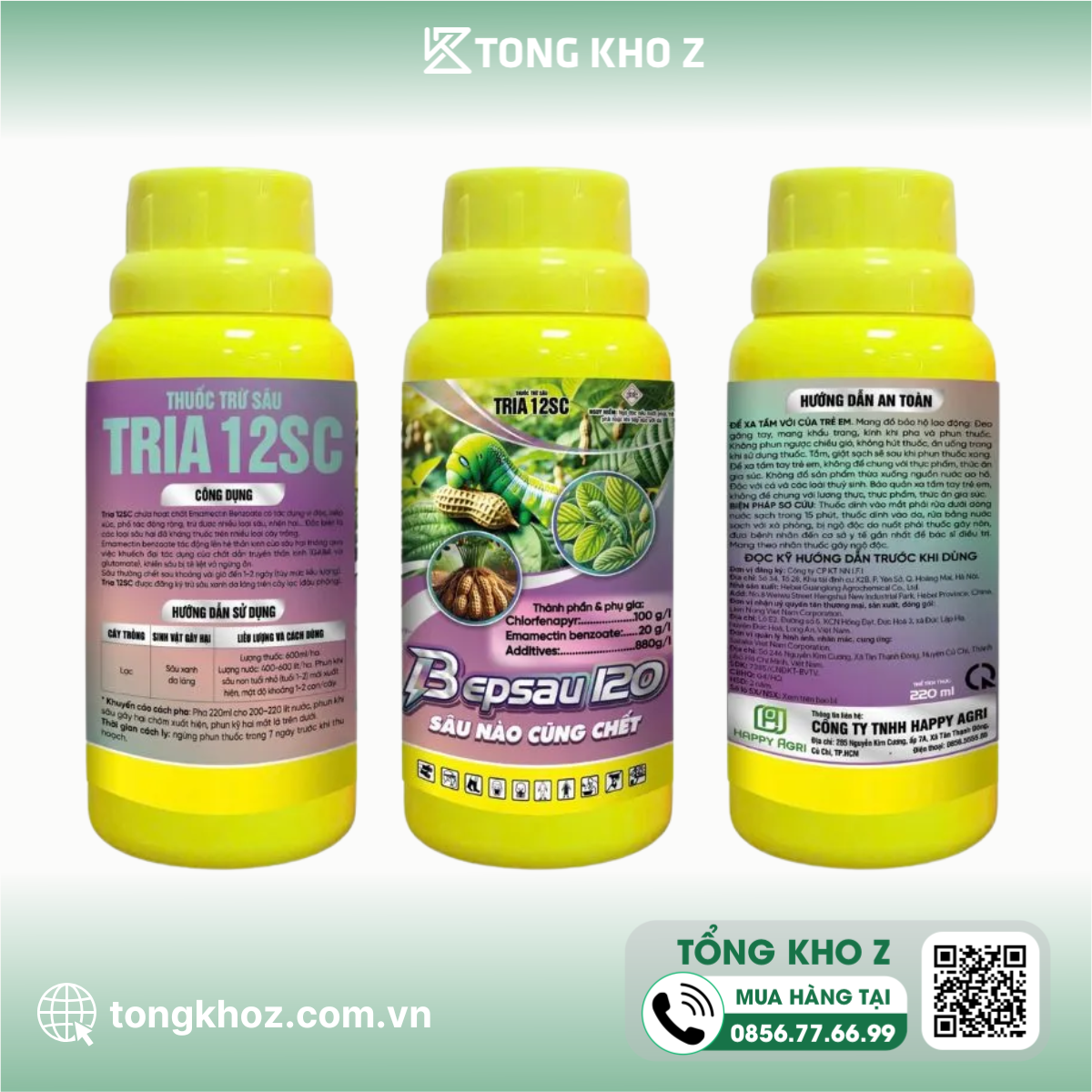 Thông tin Thuốc trừ sâu TRIA 12SC hiệu BEPSAU 120