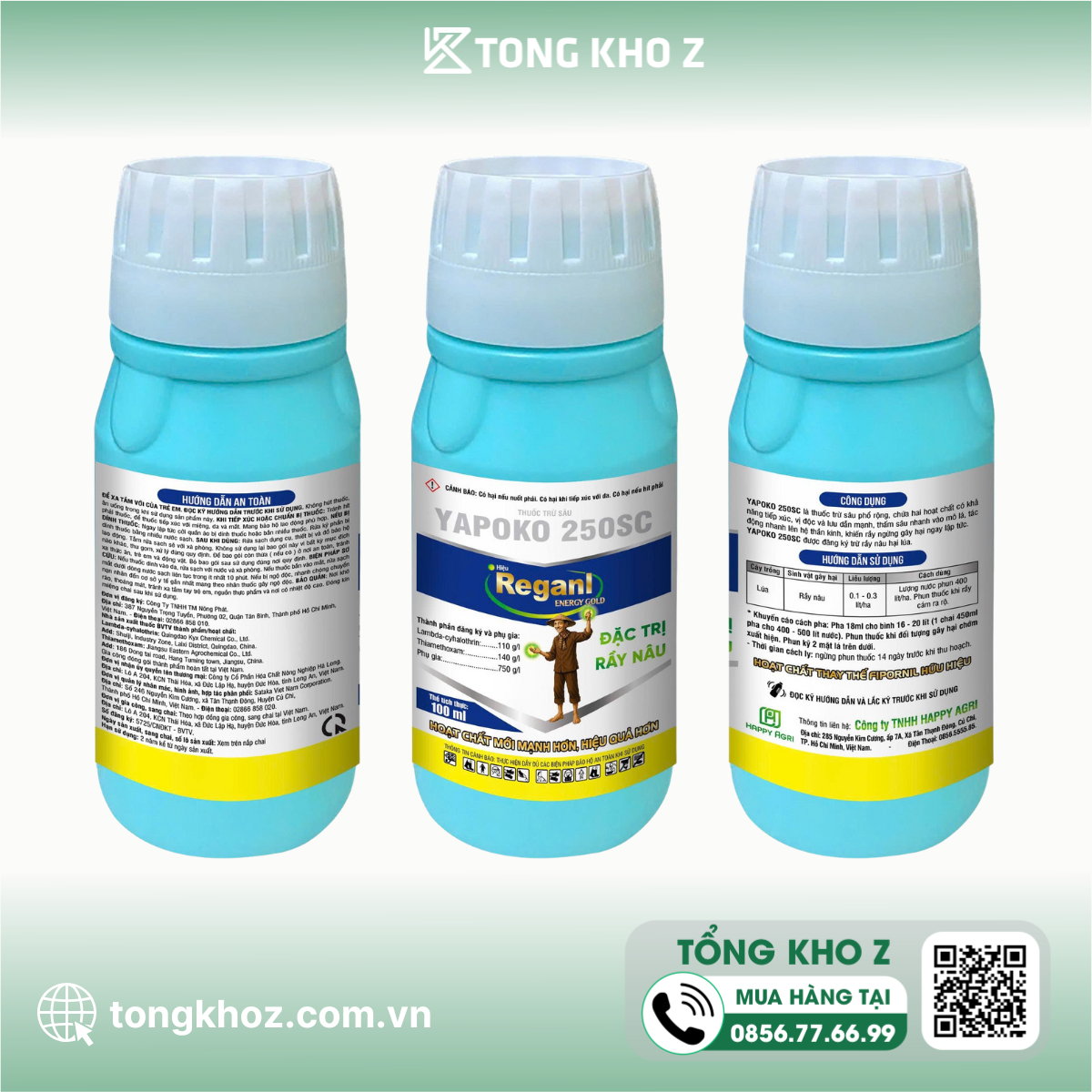 Thông tin Thuốc trừ sâu YAPOKO 250SC Hiệu REGANL ENERGY GOLD