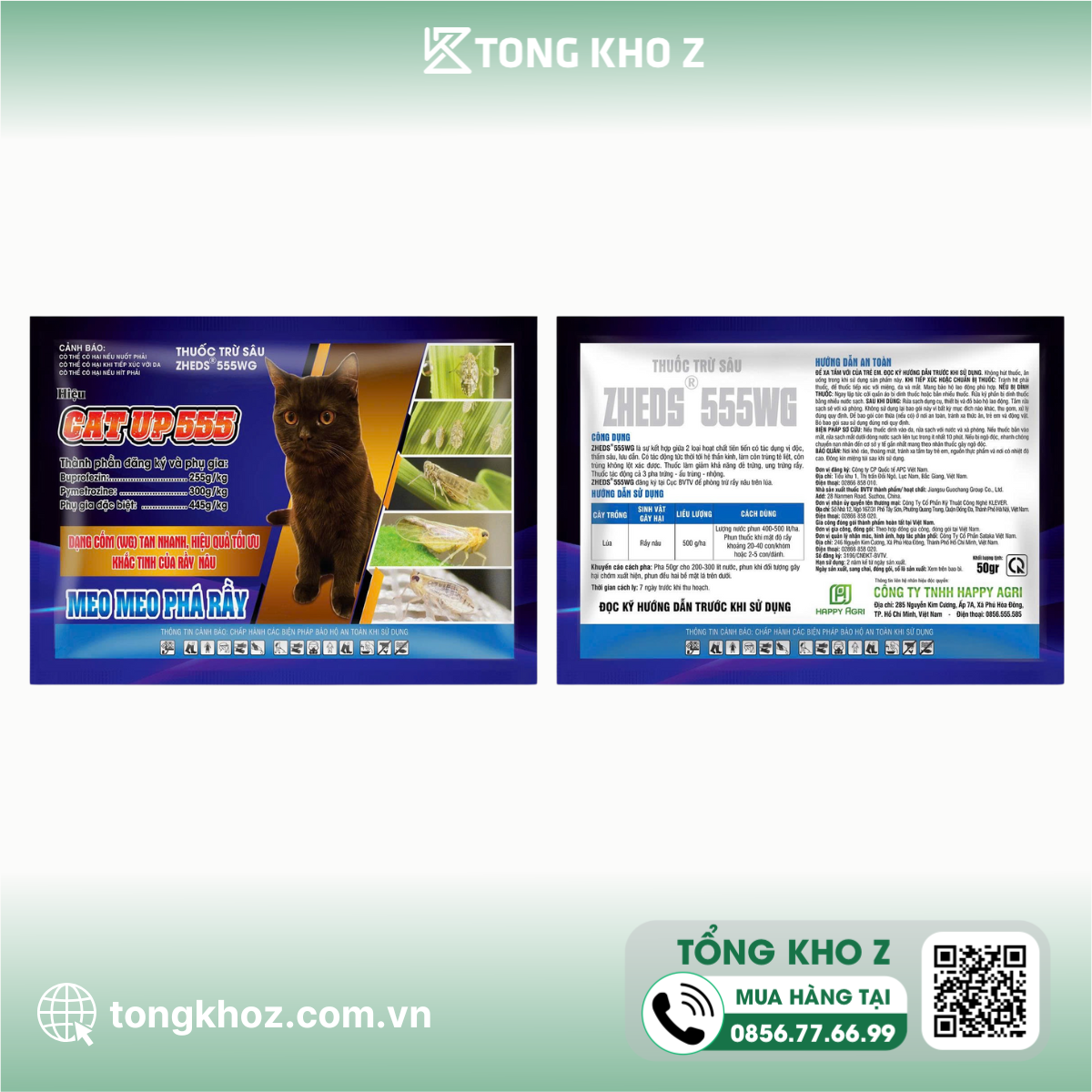 Thông tin Thuốc trừ sâu ZHEDS 555WG Hiệu CAT UP 555